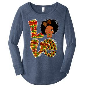 Love Black History Month Juneteenth African American Pride Funny Gift Women's Perfect Tri Tunic Long Sleeve Shirt