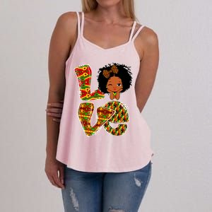 Love Black History Month Juneteenth African American Pride Funny Gift Women's Strappy Tank