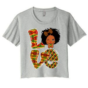 Love Black History Month Juneteenth African American Pride Funny Gift Women's Crop Top Tee