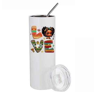 Love Black History Month Strong African Stainless Steel Tumbler