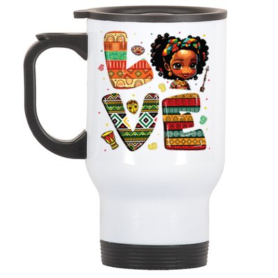 Love Black History Month Strong African Stainless Steel Travel Mug