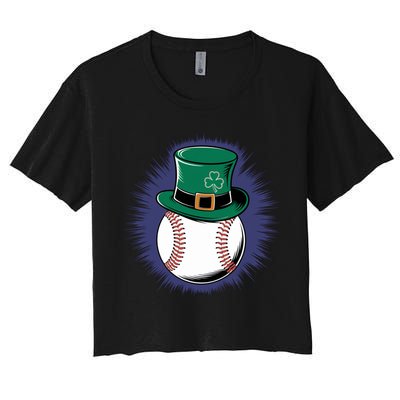 Leprechaun Baseball Hat St PatrickS Day Sports Fans Gift Women's Crop Top Tee