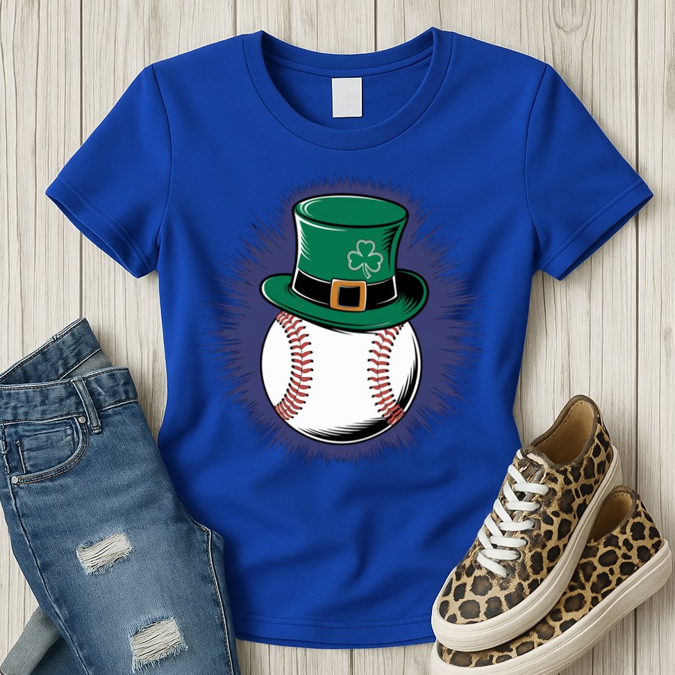 Leprechaun Baseball Hat St PatrickS Day Sports Fans Gift Womens T-Shirt