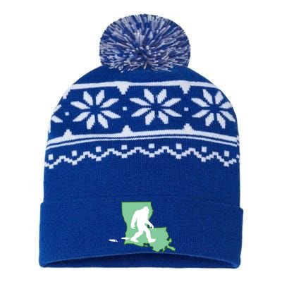 Louisiana Bigfoot Hunter State Gift USA-Made Snowflake Beanie