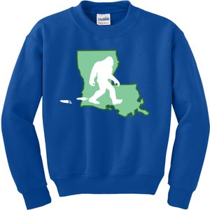 Louisiana Bigfoot Hunter State Gift Kids Sweatshirt