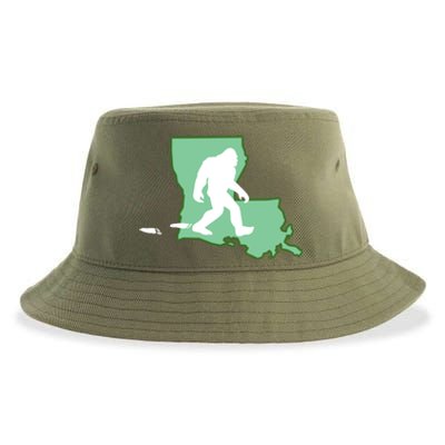 Louisiana Bigfoot Hunter State Gift Sustainable Bucket Hat