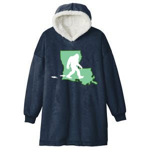 Louisiana Bigfoot Hunter State Gift Hooded Wearable Blanket