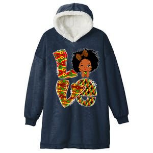 Love Black History Month Juneteenth African American Pride Gift Hooded Wearable Blanket