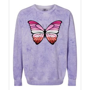 Lesbian Butterfly Hypolimnas Lesbian Pride Flag Colorblast Crewneck Sweatshirt