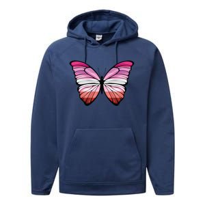 Lesbian Butterfly Hypolimnas Lesbian Pride Flag Performance Fleece Hoodie