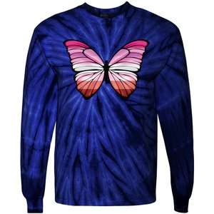 Lesbian Butterfly Hypolimnas Lesbian Pride Flag Tie-Dye Long Sleeve Shirt