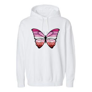 Lesbian Butterfly Hypolimnas Lesbian Pride Flag Garment-Dyed Fleece Hoodie