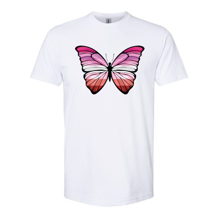 Lesbian Butterfly Hypolimnas Lesbian Pride Flag Softstyle CVC T-Shirt