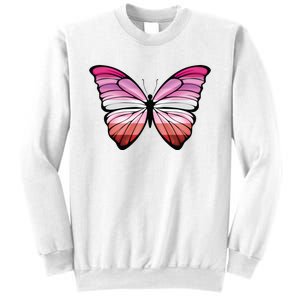 Lesbian Butterfly Hypolimnas Lesbian Pride Flag Sweatshirt