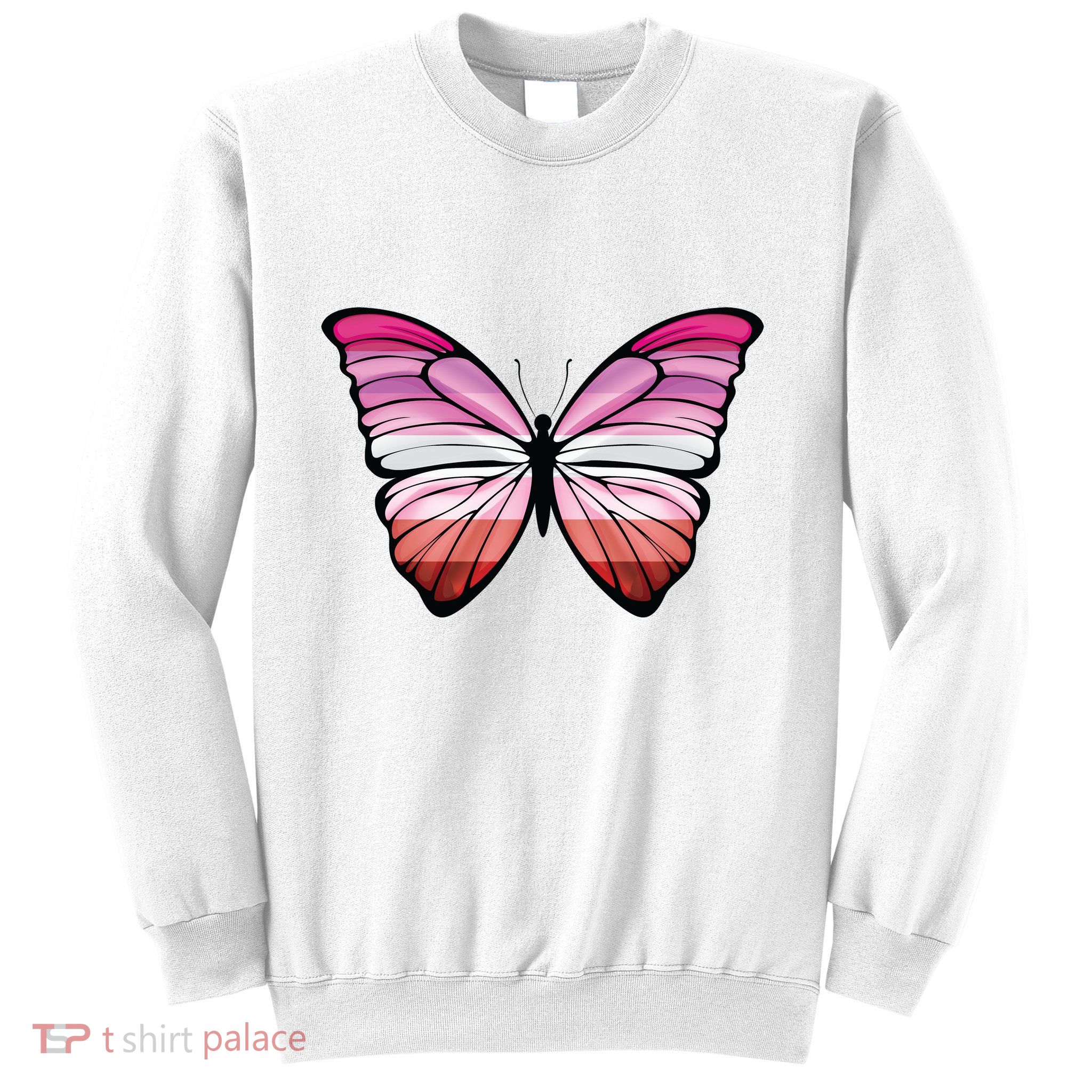 Lesbian Butterfly Hypolimnas Lesbian Pride Flag Sweatshirt