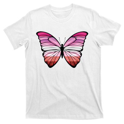 Lesbian Butterfly Hypolimnas Lesbian Pride Flag T-Shirt