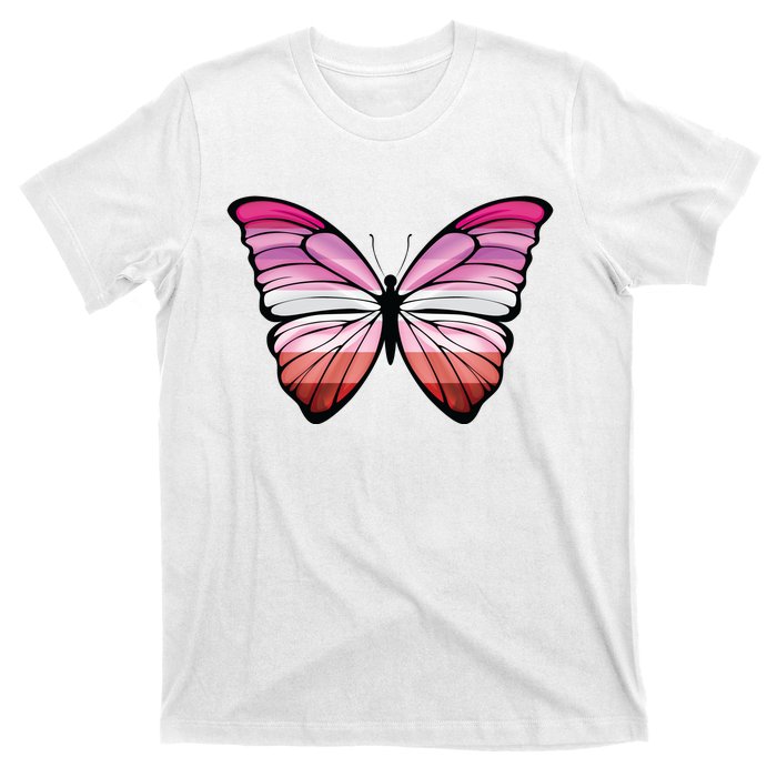 Lesbian Butterfly Hypolimnas Lesbian Pride Flag T-Shirt