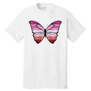 Lesbian Butterfly Hypolimnas Lesbian Pride Flag Tall T-Shirt