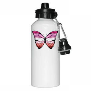 Lesbian Butterfly Hypolimnas Lesbian Pride Flag Aluminum Water Bottle 