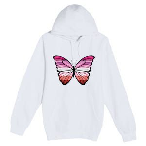 Lesbian Butterfly Hypolimnas Lesbian Pride Flag Premium Pullover Hoodie