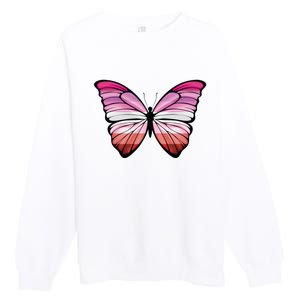 Lesbian Butterfly Hypolimnas Lesbian Pride Flag Premium Crewneck Sweatshirt