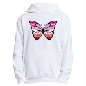 Lesbian Butterfly Hypolimnas Lesbian Pride Flag Urban Pullover Hoodie