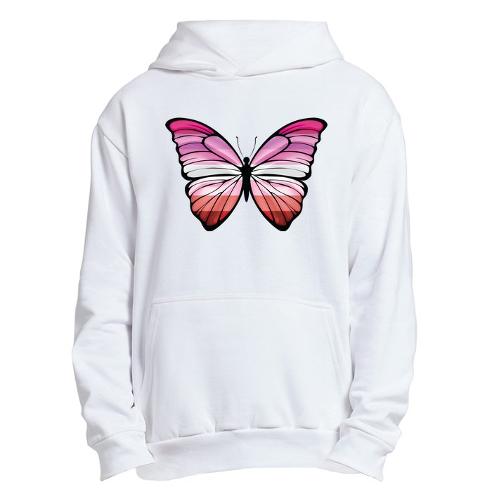 Lesbian Butterfly Hypolimnas Lesbian Pride Flag Urban Pullover Hoodie