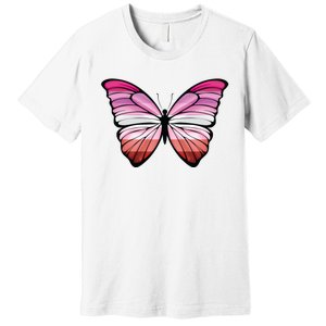 Lesbian Butterfly Hypolimnas Lesbian Pride Flag Premium T-Shirt