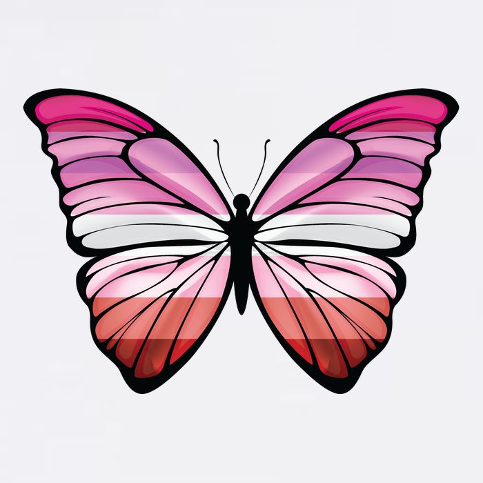Lesbian Butterfly Hypolimnas Lesbian Pride Flag Premium T-Shirt