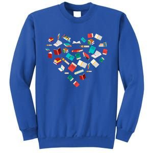 Library Books Heart Bookworm Valentines Day Reading Gift Sweatshirt