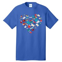 Library Books Heart Bookworm Valentines Day Reading Gift Tall T-Shirt