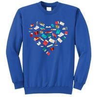 Library Books Heart Bookworm Valentines Day Reading Gift Tall Sweatshirt