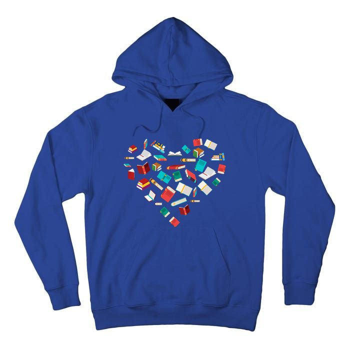 Library Books Heart Bookworm Valentines Day Reading Gift Tall Hoodie