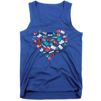 Library Books Heart Bookworm Valentines Day Reading Gift Tank Top