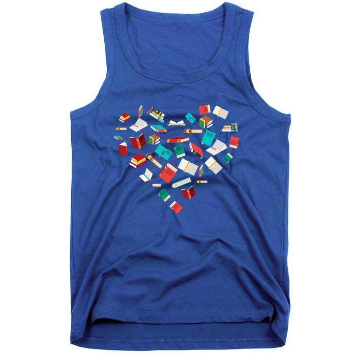 Library Books Heart Bookworm Valentines Day Reading Gift Tank Top