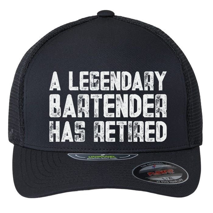 Legendary Bartender Has Retired Funny Retirement Flexfit Unipanel Trucker Cap
