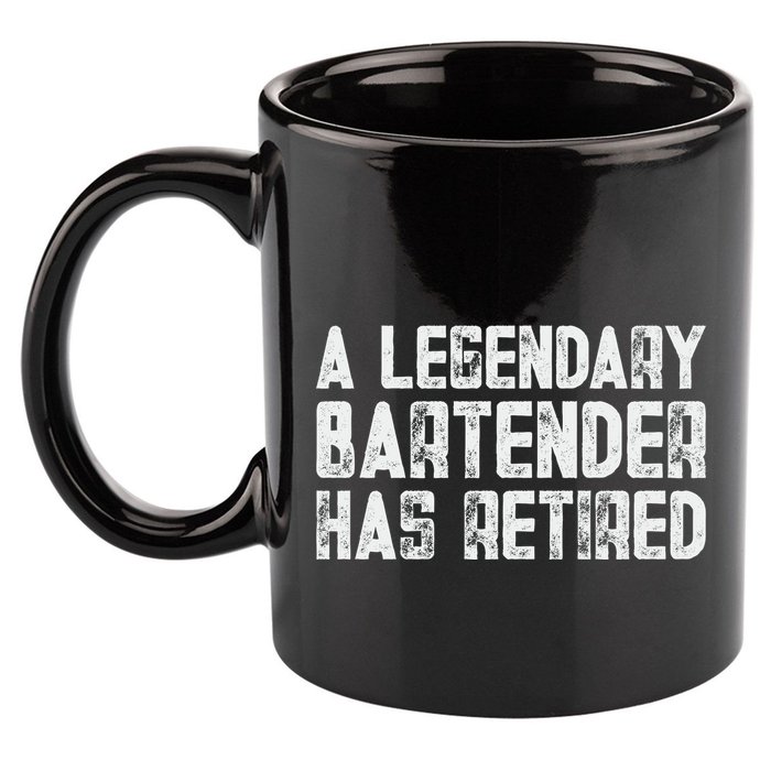 Legendary Bartender Has Retired Funny Retirement 11oz C Handle Ceramic Mug