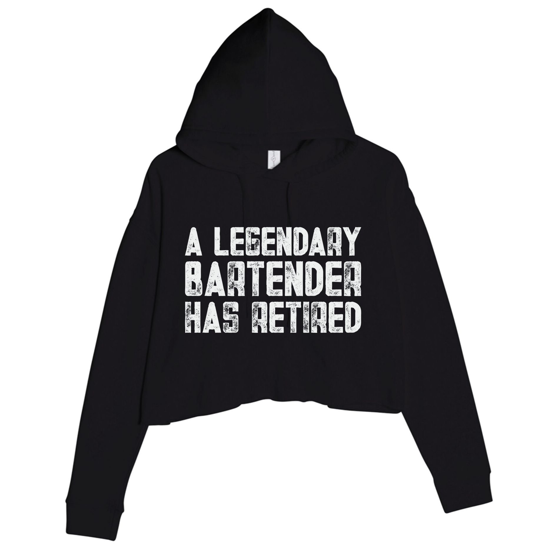 Legendary Bartender Has Retired Funny Retirement Crop Fleece Hoodie