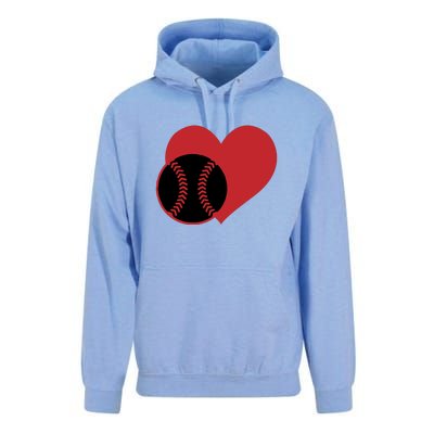 Love Baseball Heart Gift For Fan Baseball Sport Team Unisex Surf Hoodie