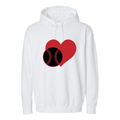 Love Baseball Heart Gift For Fan Baseball Sport Team Garment-Dyed Fleece Hoodie