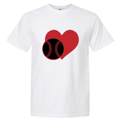 Love Baseball Heart Gift For Fan Baseball Sport Team Garment-Dyed Heavyweight T-Shirt