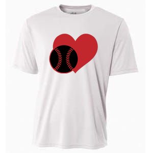 Love Baseball Heart Gift For Fan Baseball Sport Team Cooling Performance Crew T-Shirt