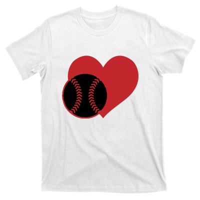 Love Baseball Heart Gift For Fan Baseball Sport Team T-Shirt