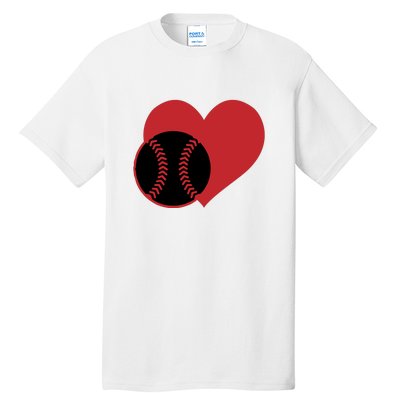 Love Baseball Heart Gift For Fan Baseball Sport Team Tall T-Shirt