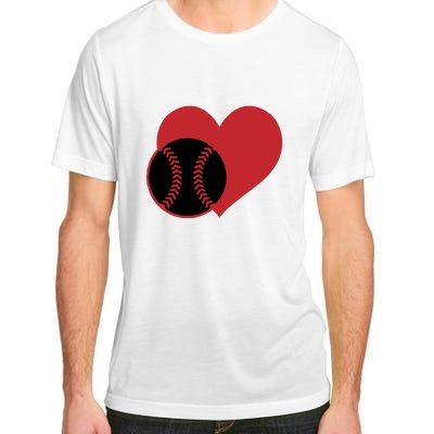 Love Baseball Heart Gift For Fan Baseball Sport Team Adult ChromaSoft Performance T-Shirt