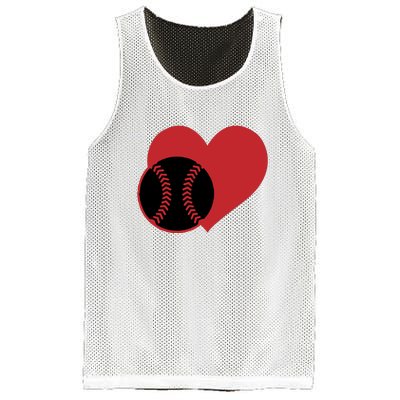 Love Baseball Heart Gift For Fan Baseball Sport Team Mesh Reversible Basketball Jersey Tank