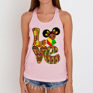 Love Black History Month Juneteenth Strong African Cute Gift Women's Knotted Racerback Tank