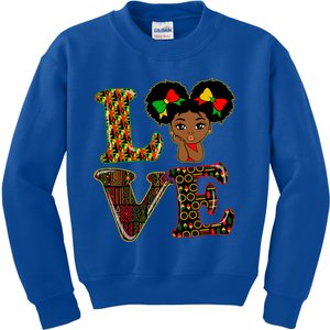 Love Black History Month Strong African Blm Juneteenth Funny Gift Kids Sweatshirt