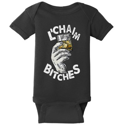 LChaim Bitches Hanukkah Baby Bodysuit