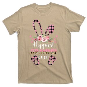 Leopard Bunny Hoppiest Grammy Ever Rabbit Easter Matching T-Shirt